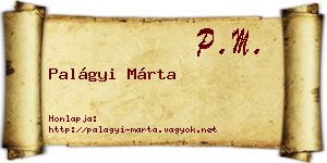 Palágyi Márta névjegykártya